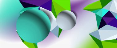 Moda 3d geometrik kompozisyon, iş veya teknoloji sunumu için tasarım şablonu, İnternet posteri veya web broşürü kapağı