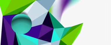 Moda 3d geometrik kompozisyon, iş veya teknoloji sunumu için tasarım şablonu, İnternet posteri veya web broşürü kapağı