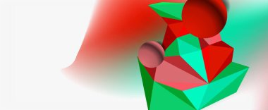 Moda 3d geometrik kompozisyon, iş veya teknoloji sunumu için tasarım şablonu, İnternet posteri veya web broşürü kapağı