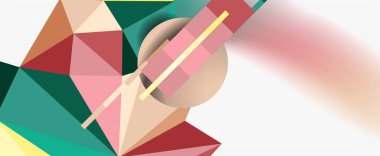 Moda 3d geometrik kompozisyon, iş veya teknoloji sunumu için tasarım şablonu, İnternet posteri veya web broşürü kapağı