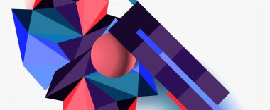 Moda 3d geometrik kompozisyon, iş veya teknoloji sunumu için tasarım şablonu, İnternet posteri veya web broşürü kapağı