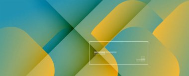 Kare şekiller geometrik soyut arkaplan. Üç boyutlu gölge efektleri ve sıvı eğimleri. Modern çakışma biçimleri