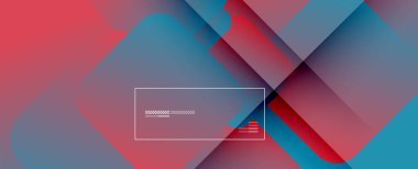 Kare şekiller geometrik soyut arkaplan. Üç boyutlu gölge efektleri ve sıvı eğimleri. Modern çakışma biçimleri