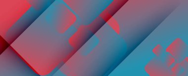 Kare şekiller geometrik soyut arkaplan. Üç boyutlu gölge efektleri ve sıvı eğimleri. Modern çakışma biçimleri