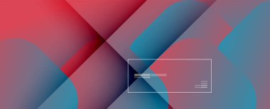 Kare şekiller geometrik soyut arkaplan. Üç boyutlu gölge efektleri ve sıvı eğimleri. Modern çakışma biçimleri