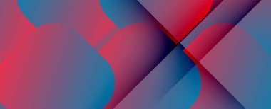 Kare şekiller geometrik soyut arkaplan. Üç boyutlu gölge efektleri ve sıvı eğimleri. Modern çakışma biçimleri