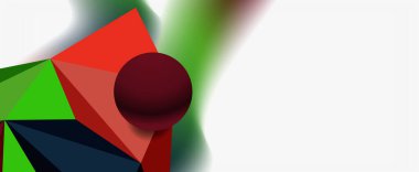 Moda 3d geometrik kompozisyon, iş veya teknoloji sunumu için tasarım şablonu, İnternet posteri veya web broşürü kapağı