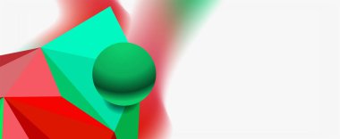 Moda 3d geometrik kompozisyon, iş veya teknoloji sunumu için tasarım şablonu, İnternet posteri veya web broşürü kapağı