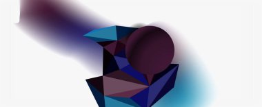 Moda 3d geometrik kompozisyon, iş veya teknoloji sunumu için tasarım şablonu, İnternet posteri veya web broşürü kapağı