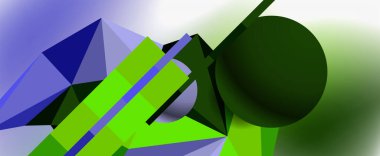 Moda 3d geometrik kompozisyon, iş veya teknoloji sunumu için tasarım şablonu, İnternet posteri veya web broşürü kapağı