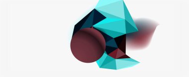 Moda 3d geometrik kompozisyon, iş veya teknoloji sunumu için tasarım şablonu, İnternet posteri veya web broşürü kapağı