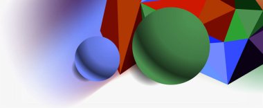 Moda 3d geometrik kompozisyon, iş veya teknoloji sunumu için tasarım şablonu, İnternet posteri veya web broşürü kapağı