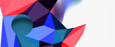 Moda 3d geometrik kompozisyon, iş veya teknoloji sunumu için tasarım şablonu, İnternet posteri veya web broşürü kapağı