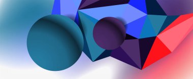 Moda 3d geometrik kompozisyon, iş veya teknoloji sunumu için tasarım şablonu, İnternet posteri veya web broşürü kapağı