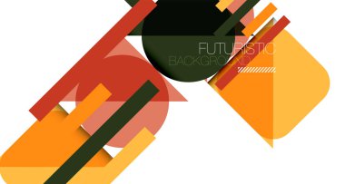 Üçgenleri ve daireleri olan temiz, minimal geometrik soyut bir arka plan. Kapaklar, afişler, el ilanları ve posterler ve diğer tasarımlar için vektör illüstrasyonu