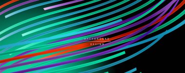 Soyut renkli çizgiler vektör arkaplanı. İnternet, büyük veri ve teknoloji bağlantıları kavramı, soyut şablon