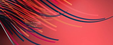 Soyut renkli çizgiler vektör arkaplanı. İnternet, büyük veri ve teknoloji bağlantıları kavramı, soyut şablon