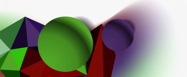 Moda 3d geometrik kompozisyon, iş veya teknoloji sunumu için tasarım şablonu, İnternet posteri veya web broşürü kapağı