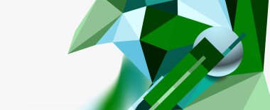 Moda 3d geometrik kompozisyon, iş veya teknoloji sunumu için tasarım şablonu, İnternet posteri veya web broşürü kapağı