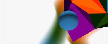 Moda 3d geometrik kompozisyon, iş veya teknoloji sunumu için tasarım şablonu, İnternet posteri veya web broşürü kapağı