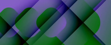 Kare şekiller geometrik soyut arkaplan. Üç boyutlu gölge efektleri ve sıvı eğimleri. Modern çakışma biçimleri