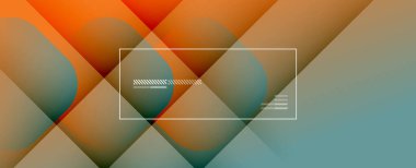 Kare şekiller geometrik soyut arkaplan. Üç boyutlu gölge efektleri ve sıvı eğimleri. Modern çakışma biçimleri