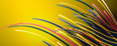 Soyut renkli çizgiler vektör arkaplanı. İnternet, büyük veri ve teknoloji bağlantıları kavramı, soyut şablon