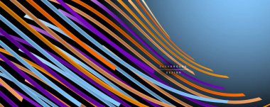 Soyut renkli çizgiler vektör arkaplanı. İnternet, büyük veri ve teknoloji bağlantıları kavramı, soyut şablon