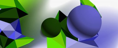 Moda 3d geometrik kompozisyon, iş veya teknoloji sunumu için tasarım şablonu, İnternet posteri veya web broşürü kapağı