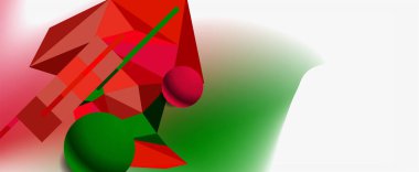 Moda 3d geometrik kompozisyon, iş veya teknoloji sunumu için tasarım şablonu, İnternet posteri veya web broşürü kapağı