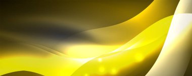 Parlak neon dalgalar, ışık çizgileri soyut arkaplan. Sihirli enerji ve hareket konsepti. Vektör duvar kağıdı şablonu