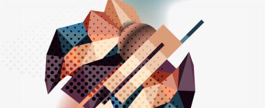 Moda 3d geometrik kompozisyon, iş veya teknoloji sunumu için tasarım şablonu, İnternet posteri veya web broşürü kapağı