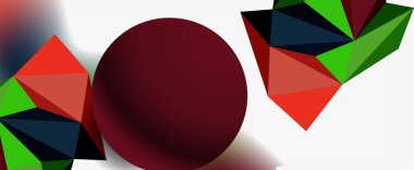 Moda 3d geometrik kompozisyon, iş veya teknoloji sunumu için tasarım şablonu, İnternet posteri veya web broşürü kapağı