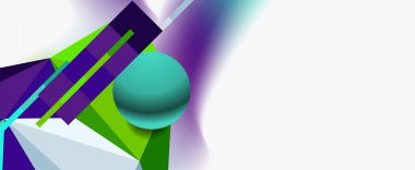 Moda 3d geometrik kompozisyon, iş veya teknoloji sunumu için tasarım şablonu, İnternet posteri veya web broşürü kapağı