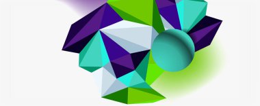 Moda 3d geometrik kompozisyon, iş veya teknoloji sunumu için tasarım şablonu, İnternet posteri veya web broşürü kapağı