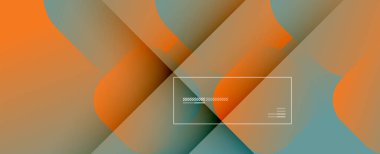 Kare şekiller geometrik soyut arkaplan. Üç boyutlu gölge efektleri ve sıvı eğimleri. Modern çakışma biçimleri