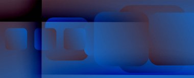 Kare şekiller geometrik soyut arkaplan. Üç boyutlu gölge efektleri ve sıvı eğimleri. Modern çakışma biçimleri