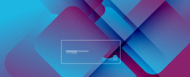 Kare şekiller geometrik soyut arkaplan. Üç boyutlu gölge efektleri ve sıvı eğimleri. Modern çakışma biçimleri