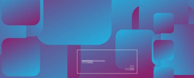 Kare şekiller geometrik soyut arkaplan. Üç boyutlu gölge efektleri ve sıvı eğimleri. Modern çakışma biçimleri