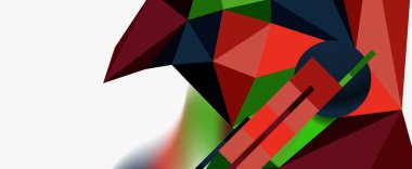 Moda 3d geometrik kompozisyon, iş veya teknoloji sunumu için tasarım şablonu, İnternet posteri veya web broşürü kapağı