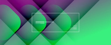 Kare şekiller geometrik soyut arkaplan. Üç boyutlu gölge efektleri ve sıvı eğimleri. Modern çakışma biçimleri