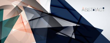 Geometrik soyut arkaplan. Renkli üçgen şekiller. Kapaklar, afişler, el ilanları ve posterler ve diğer tasarımlar için vektör illüstrasyonu