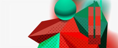 Moda 3d geometrik kompozisyon, iş veya teknoloji sunumu için tasarım şablonu, İnternet posteri veya web broşürü kapağı
