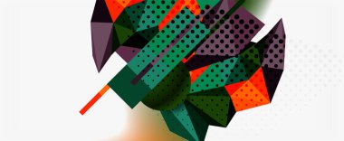 Moda 3d geometrik kompozisyon, iş veya teknoloji sunumu için tasarım şablonu, İnternet posteri veya web broşürü kapağı