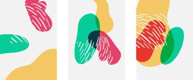 El çizimi karalama şekilleri, duvar resimleri, vektör soyut arka plan şablonları. A4 poster tasarımı veya kapaklar, afişler, broşürler için