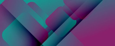 Kare şekiller geometrik soyut arkaplan. Üç boyutlu gölge efektleri ve sıvı eğimleri. Modern çakışma biçimleri