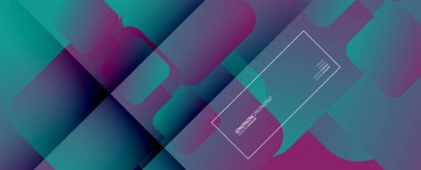 Kare şekiller geometrik soyut arkaplan. Üç boyutlu gölge efektleri ve sıvı eğimleri. Modern çakışma biçimleri