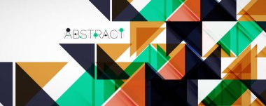 Vektör üçgen geometrik arkaplan kümesi. Kapaklar, afişler, el ilanları ve posterler ve diğer tasarımlar için vektör illüstrasyonu