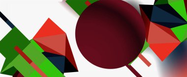 Moda 3d geometrik kompozisyon, iş veya teknoloji sunumu için tasarım şablonu, İnternet posteri veya web broşürü kapağı