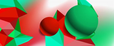 Moda 3d geometrik kompozisyon, iş veya teknoloji sunumu için tasarım şablonu, İnternet posteri veya web broşürü kapağı